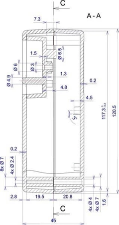 Obudowa do zasilacza 120 × 70 × 44 mm z ABS, czarna, Z31 KRADEX