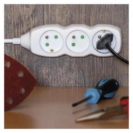 Przedłużacz sieciowy 10m, 3 gniazda z uziemieniem, 10A, biały, 1mm2, 2300W, EMOS P0310