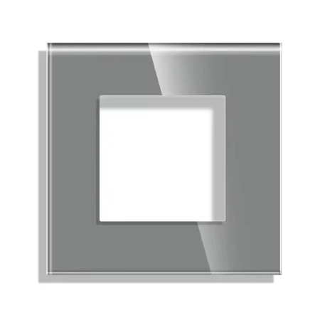 Lampka schodowa LED 230V 1W - szklana ramka - szary - Tawoia Glass