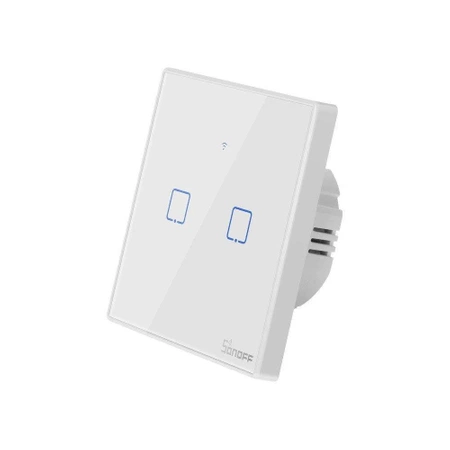 Dotykowy włącznik światła WiFi + RF 433 Sonoff T2 EU TX (2-kanałowy)