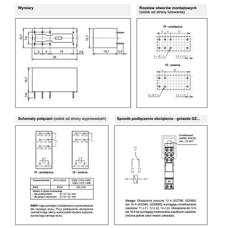 Przekaźnik RM85 SPDT, 24V, 16A, RM85-2011-35-1024