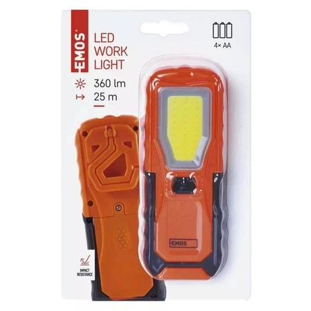 Latarka LED COB 5W + 1x LED 4x AA