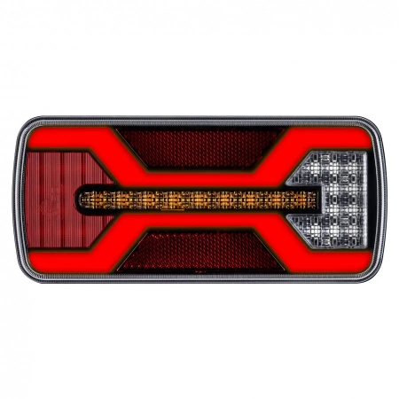 Lampa tylna LED do przyczepy, X-SPIDER 1, 5 funkcji: pozycyjne, kierunkowskaz, przeciwmgielne, stop, odblask, L2424