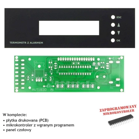 Sygnalizator temperatury pieca CO z LCD i alarmem - PCB i mikroprocesor do projektu AVT 1830
