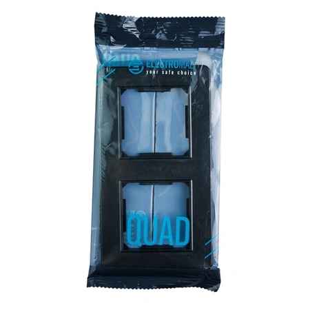 Ramka plastikowa podwójna, czarna, QUAD