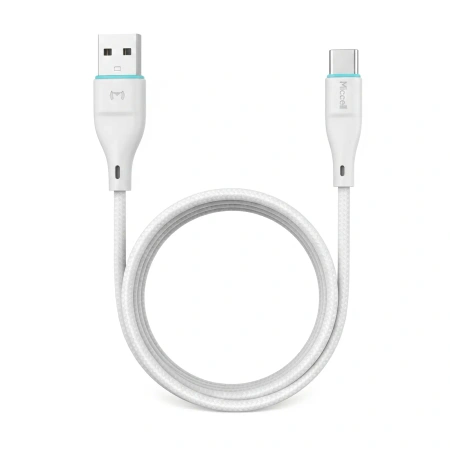 Kabel USB-A - USB-C, 2,4 A, 1 m, biały, Miccell, MIC-004034