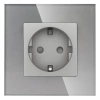 Gniazdo elektryczne pojedyncze Schuko - szklana ramka - szare - Tawoia Glass