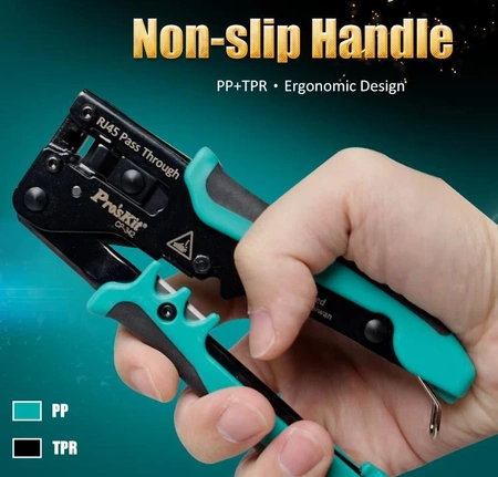 Zaciskarka RJ45 do wtyków przelotowych 8 pin, Proskit CP-342