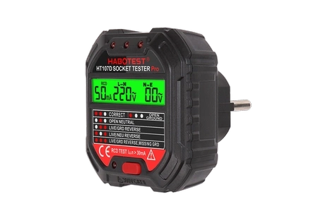 Tester gniazd z wyświetlaczem cyfrowym Habotest HT107D