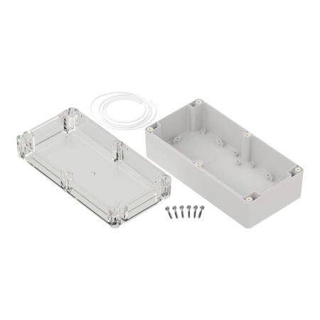 Obudowa hermetyczna ZP200.100.75 jasnoszara/przeźroczyste wieczko ABS-PC
