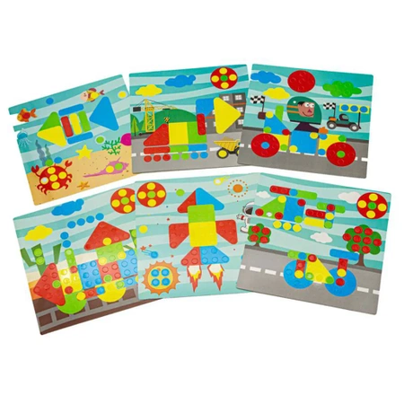 Zestaw konstrukcyjny: kreatywna mozaika w walizce z śrubami i wkrętarką 261 elementów