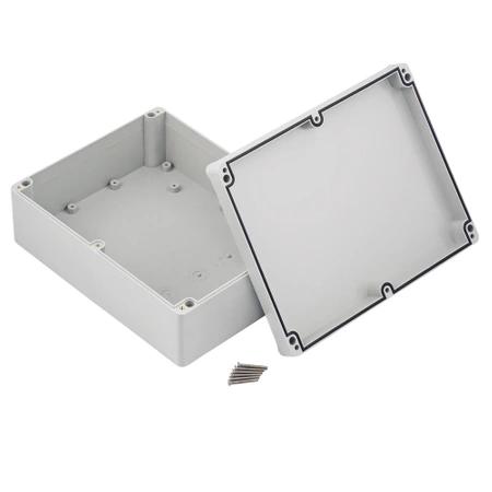 Obudowa 225x175, h=80mm, jasna, uszczelka zalewana + tuleje mosiężne ABS, Z90