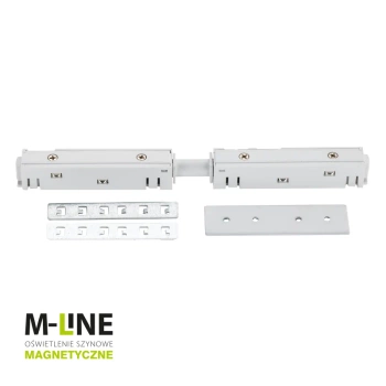 Łącznik zasilający prosty 1-fazowy do szyny magnetycznej biały M-LINE