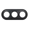 Ramka potrójna owalna ceramiczna czarna Ceramic Loft