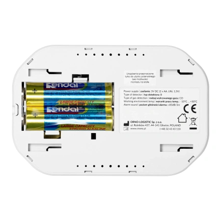 Czujnik czadu / tlenku węgla VIRONE DC-9 - LCD, 2xAA, sensor 10 lat