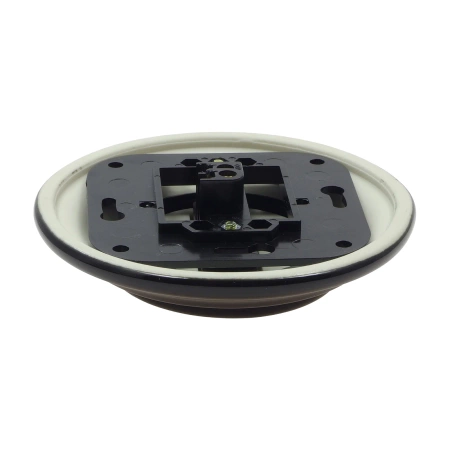 Włącznik światła pojedynczy ceramiczny, okrągły z ramką, podtynkowy czarny Ceramic Loft