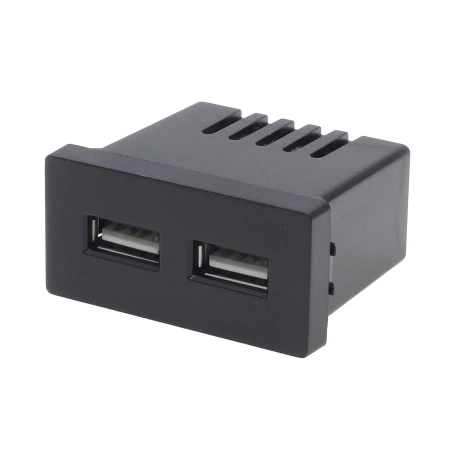 Moduł 1/2 - ładowarka USB 2.4A, 2x USB - czarny - kompatybilny z ramkami Tawoia Glass