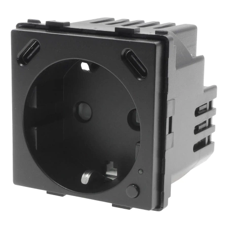 Moduł - Gniazdko pojedyncze Schuko 2x USB-C 20W - watomierz - WiFi / BT, czarny - Tawoia Glass