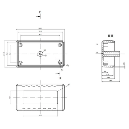 Obudowa 31x56, h=27mm, ABS, Z130 biała