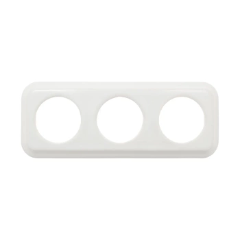 Ramka potrójna kwadratowa ceramiczna biała Ceramic Loft