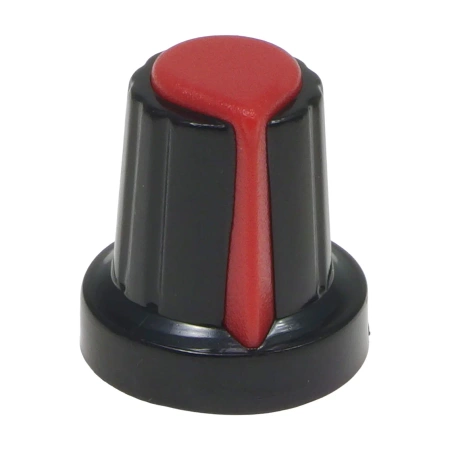Gałka do potencjometru - oś 6mm - wys. 17mm - znacznik czerwony