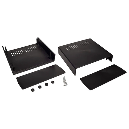 Obudowa uniwersalna Z17W, 217 × 235 × 92 mm, PS, czarna, wentylowana, z panelami bocznymi, Kradex