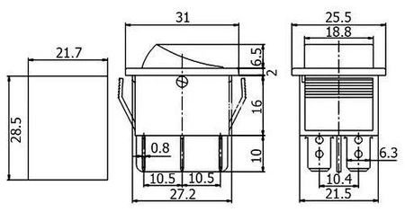 Przełącznik ON-ON bistabilny, RS-202-1C7, 15A/250VAC