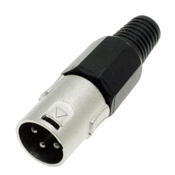Wtyk XLR męski 3-pin czarny mikrofonowy