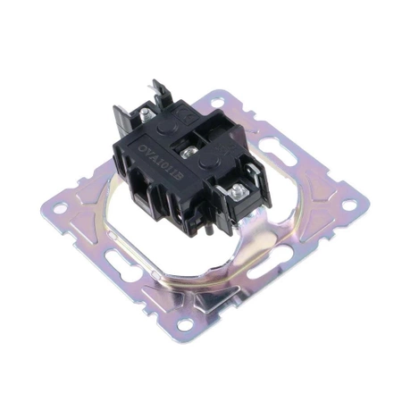 Gniazdo elektryczne z uziemieniem, montaż podtynkowy, kolor czarny OVAL Electromalt OVA1011B