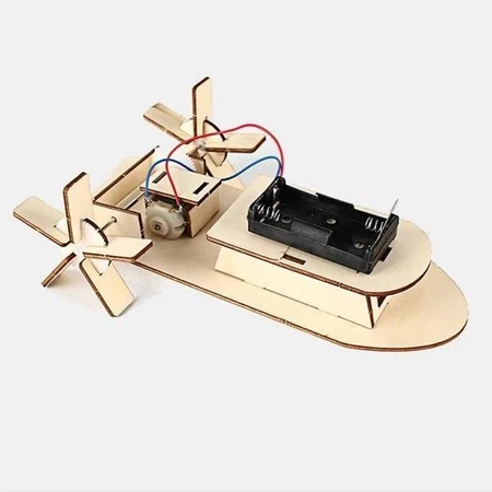Model Łodzi statku - PAROWIEC wiosłowy - DIY - Drewniana Zabawka Edukacyjna