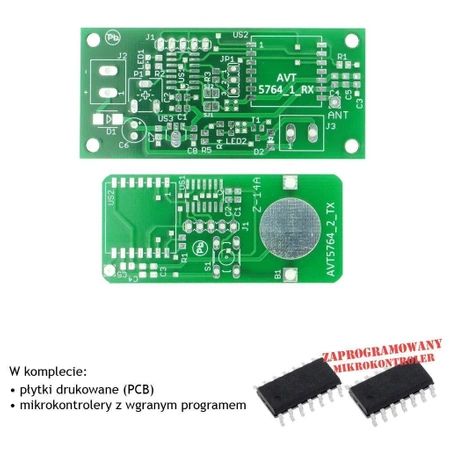 Bezprzewodowy włącznik oświetlenia - PCB i mikroprocesor do projektu AVT 5764