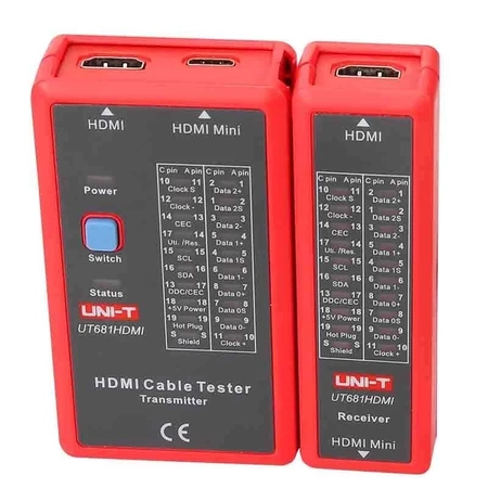 Tester kabli HDMI Uni-T UT-681HDMI, HDMI i mini HDMI, skanowanie 19 linii