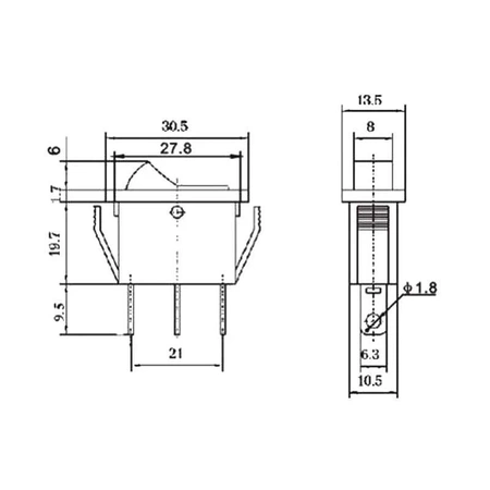 Włącznik ON-OFF 15A z podświetlaniem 230V, niebieski