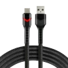 Kabel USB – USB-C RGB LED 1m, szybkie ładowanie 3A, pleciony, czarny – everActive CBB-1CBR