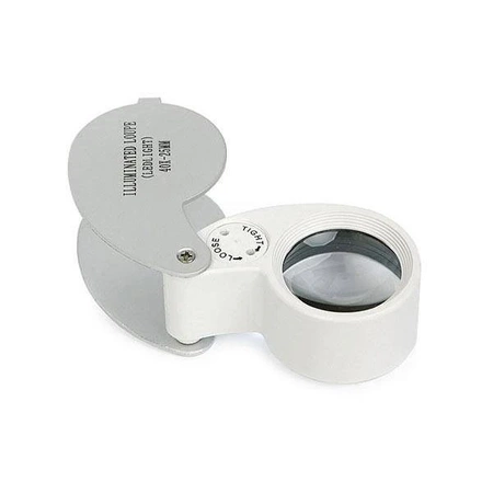 Składana lupa kieszonkowa, jubilerska 2 LED 40x