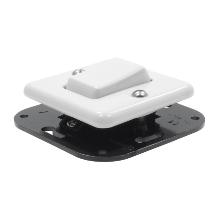 Włącznik światła krzyżowy ceramiczny, kwadratowy podtynkowy biały Ceramic Loft