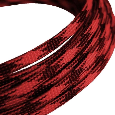 Oplot poliestrowy 4/8 mm, czarno-czerwony, 1mb