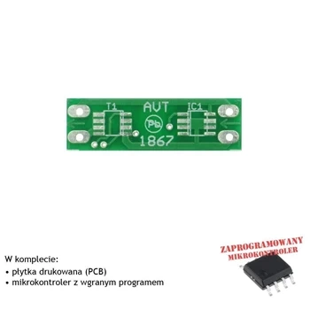 Sterownik zasilania taśm LED z wyłącznikiem czasowym - PCB i mikroprocesor do projektu AVT 1867