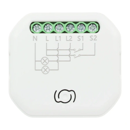 Inteligentny przekaźnik dopuszkowy WiFi + BLE, 2-kanałowy sterownik oświetlenia, Tawoia Smart Home