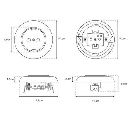 Gniazdo elektryczne Schuko z ramką, montaż podtynkowy, kolor biały, Retro Vintage Loft