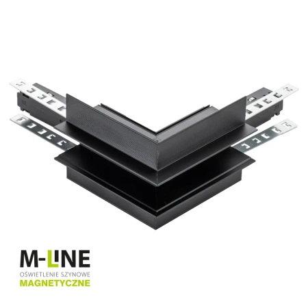 Łącznik kątowy do szyny magnetycznej zewnętrzny podtynkowy czarny M-LINE