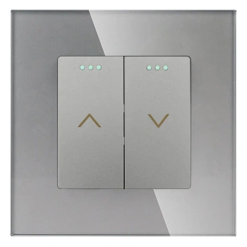 Włącznik szklany żaluzji rolet - szary - Tawoia Glass