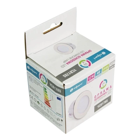 Lampka schodowa LED, 230Vac, okrągła srebrna