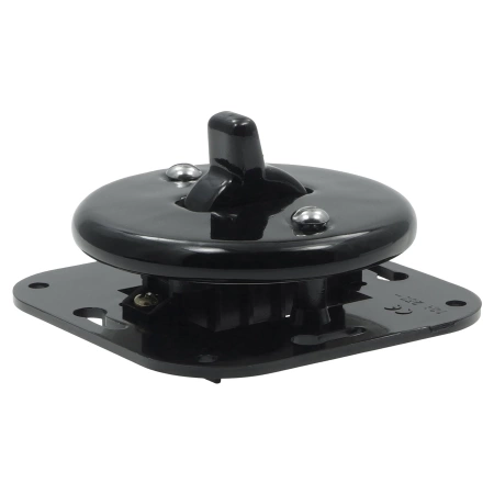 Włącznik światła pojedynczy kołyskowy ceramiczny, okrągły z ramką, podtynkowy czarny Ceramic Loft