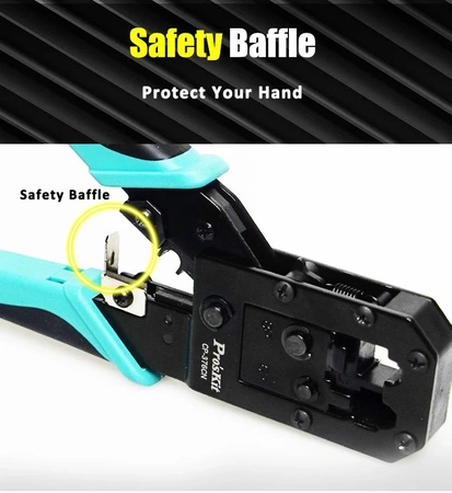 Zaciskarka RJ45 do wtyków 8/6 pin, kat 5/6, Proskit CP-376CN