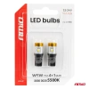 Żarówki LED W5W T10 CANBUS 12/24 V, 4 × SMD 3030 + 1 × SMD 3020, światło białe, 2 szt. - AMiO 04990
