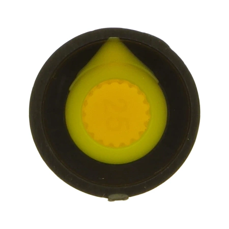 Gałka do potencjometru na oś 6mm - 16x17mm - czarna, żółty znacznik