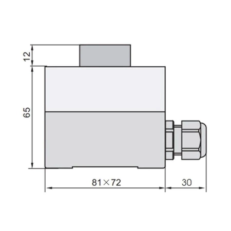 Przełącznik przyciskowy w obudowie 81x72x65mm, OFF-(ON), 1 tor, zielony