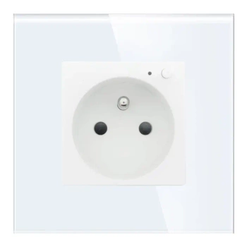 Gniazdko Smart WiFi i Bluetooth - białe podtynkowe z ramką szklaną - TAWOIA Smart Home