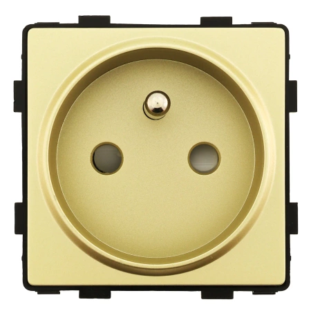 Moduł - gniazdo elektryczne pojedyncze z bolcem - złote - Tawoia Glass